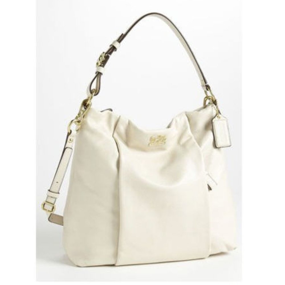 Leather Coach Purse: white